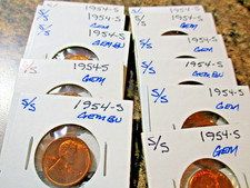 DEALER SPECIAL (11) 1954-S LINCOLN WHEAT CENTS RPM'S S OVER S "11 COINS ALL GEM