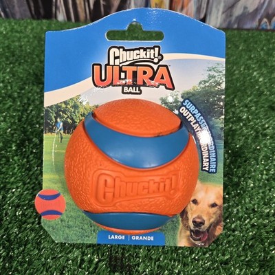 Chuckit! Ultra Ball Rubber Dog Toy Ball, Bouncy Floating, Orange/Blue Large (F4)