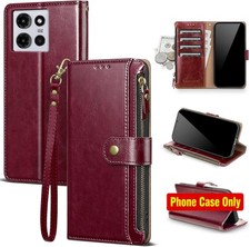 Wallet Case with RFID Blocking for Moto G 5G 2026/2025  G Play 2026, Wine Red