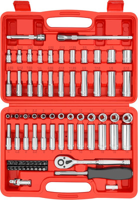 74 Pcs 1/4'' Drive Socket Set,1/4-Inch Drive Master Socket Set with Ratchets,Exte