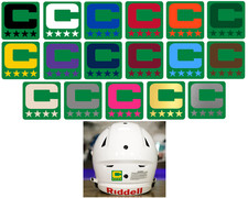 LIGHT GREEN Dual Color Captain C Vinyl Football Helmet Decal Jersey Patch Style