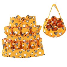 Egg Collecting Apron and Basket with 12 Chicken Egg Pouches and 7 Pouches