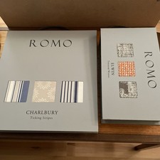 ROMO CHARLBURY Rayures à tic-tac et tissages texturés ELWIN livres d'échantillons de tissus