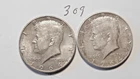 KENNEDY HALF DOLLAR,  90% SILVER,  1964-P,  1964-P,  ---309