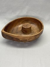 Lelani Monkey-Pod Wood Nut Bowl Handcrafted in Philippines Vintage MCM