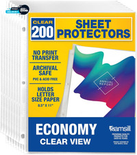 200 Pack Sheet Protectors 8.5X11 Inch Page Protectors for 3 Ring Binder