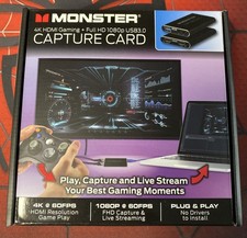 Monster 4K HDMI Gaming Capture Card Full HD 1080p with USB 3.0 New Open Box 