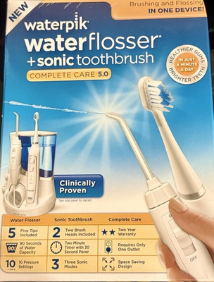 #ad Waterpik WP 861W Complete Care 5.0 Water Flosser Sonic Toothbrush White $75.00