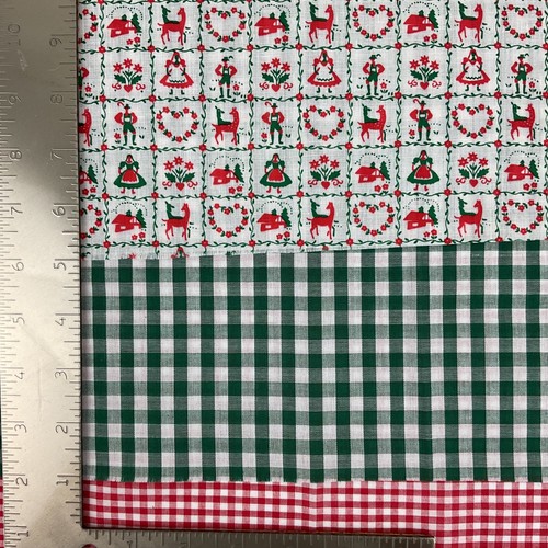 Vintage German Christmas fabric remnants lot crafting sewing stash builder - Picture 4 of 4