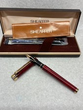 Sheaffer Targa Fountain Pen 14K Gold Nib Red Gold Finish Ready to Use