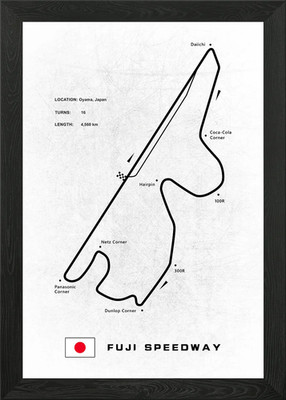 Fuji Speedway Track gerahmtes Wandbild Poster Leinwanddruck Bild