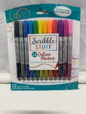 Scribble Stuff 12 Color Outline Metallic Outline Markers Set of 12 Shimmer DIY C