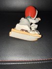 Vtg UCAGCO Ceramic Christmas Girl Ski Dog Japan — photo 4