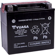 YUASA No Maintenance Battery with Acid YTX14BS YUAM3RH4S