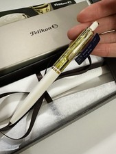 Pelikan K400 Schildpatt-weiß/ Kugelschreiber Vergoldet Edelharz Diamantbearb Neu