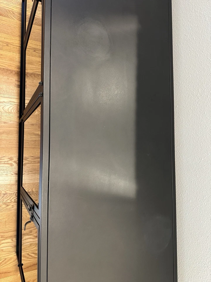 Caja y Barril Marco 66" Negro Credenza Metal y Vidrio Foto 4 de 4