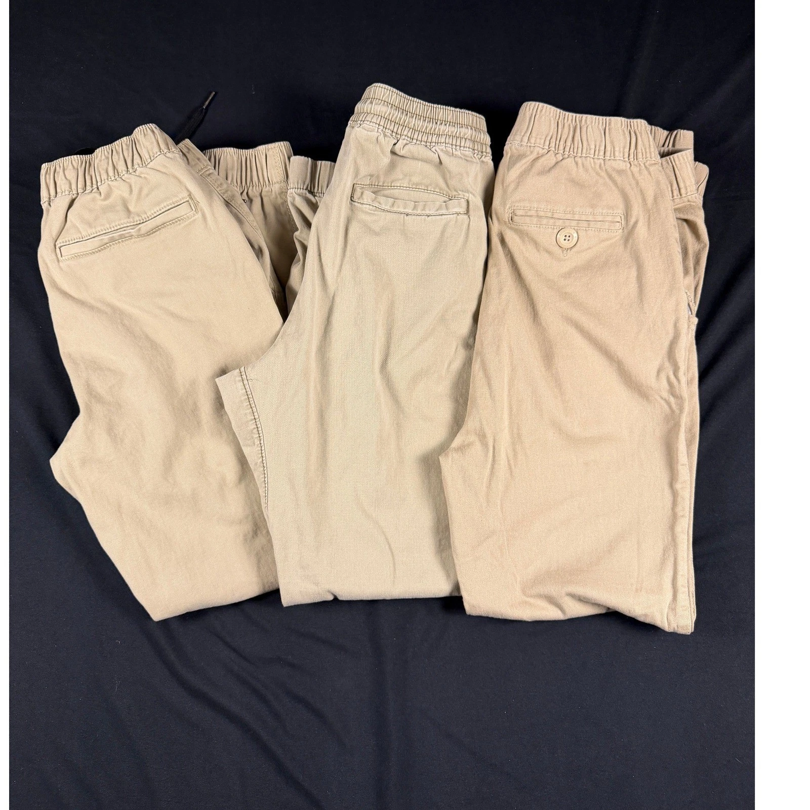 Lot 3 Men's Small Khaki Jogger Pant Galaxy by Harvic George Arizona Slim Tapered
