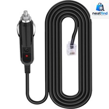 12V Straight Power Cord for Radar Detectors - 10FT with Automatic Off Feature