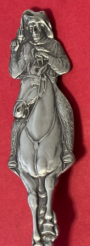 Cucchiaio souvenir Bartlesville OK "On The Range" figura argento sterling 25,4 g 6" - Foto 5 di 9
