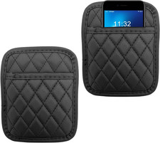 2PCS Car Side Pocket Organizer, Leather Auto Seat Storage Bag for Cell Phone Sun