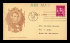 Dr Jim Stamps 4c Lincoln 1954 First Day Issue on Cachet Card via Air Mail