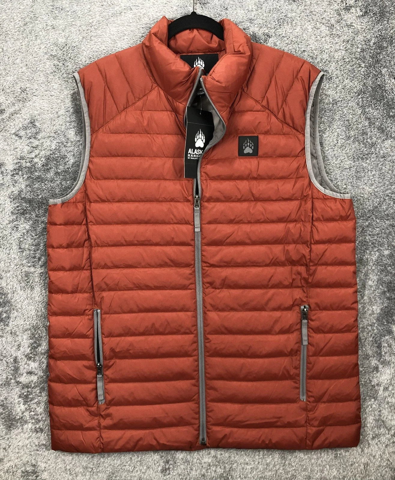 Alaskan Hardgear Vest Mens LT Tall Orange Puffin Quilted Insulated Nylon Outdoor