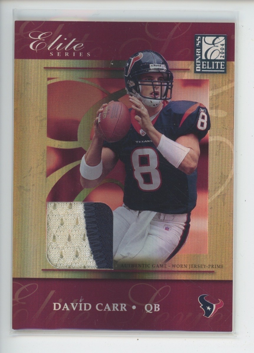 DAVID CARR JERSEY LOGO PATCH 2004 DONRUSS ELITE SERIES PRIME SP 8/10 JEREY # 1/1