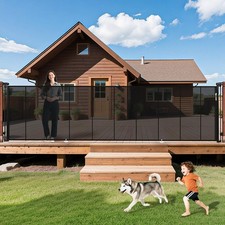 275" Retractable Baby Gates Dog Gate Extra Wide, 52" Tall Child Pet Safety Gate