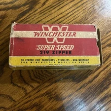 Vintage Winchester 219 Zipper Super Speed empty ammo box with insert