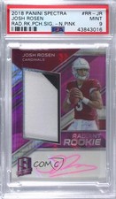 2018 Panini Spectra Neon Pink Prizm /15 Josh Rosen PSA 9 MINT Patch Auto 5w7