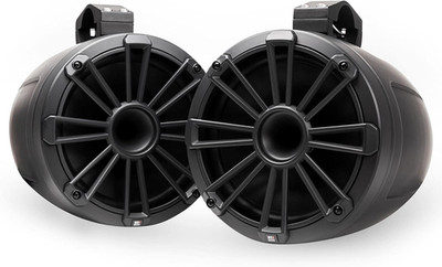 NHT2-120 Nautic 8'' 180 Watt Marine Compression Horn Wake Tower Speakers. Black, 
