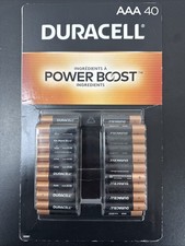Duracell Power Boost AAA Alkaline Batteries Pack of 40 New/Open box
