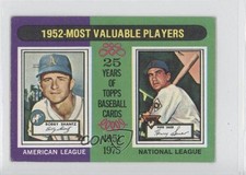 1975 Topps Mini Most Valuable Players Bobby Shantz Hank Sauer #190 0j0