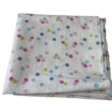 Vtg Gerber Polka Dots Baby Blanket Receiving Flannel Confetti Blue Pink Cotton