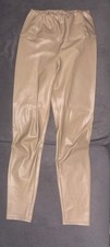 Aritzia Wilfred Daria Vegan High Waisted Leather Leggings Beige Small