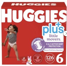 Huggies Plus Diapers Size 6: 35lbs and up, 126ct - Free Shipping - New 