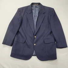Pendleton Men’s 46 Virgin Wool Navy Blazer Classic Fit Sport Coat Gold Button 