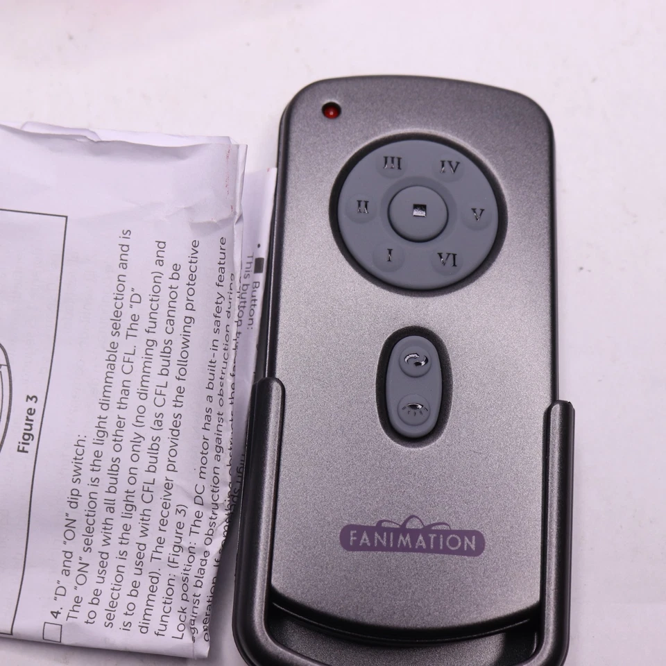 Fanimation Handheld DC Motor Ceiling Fan Remote and Transmitter 6 Speed Plastic - Image 3 of 4