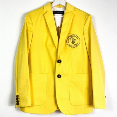 Dsquared2 Blazer Jacke Damen Kostümjacke Gr.38 Gelb Pailletten Logo
