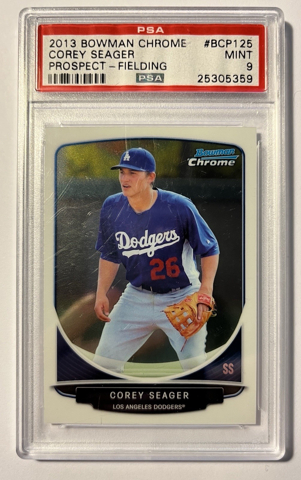 2013 Bowman Chrome COREY SEAGER ROOKIE CARD Prospects #BCP125 RC PSA 9 MINT