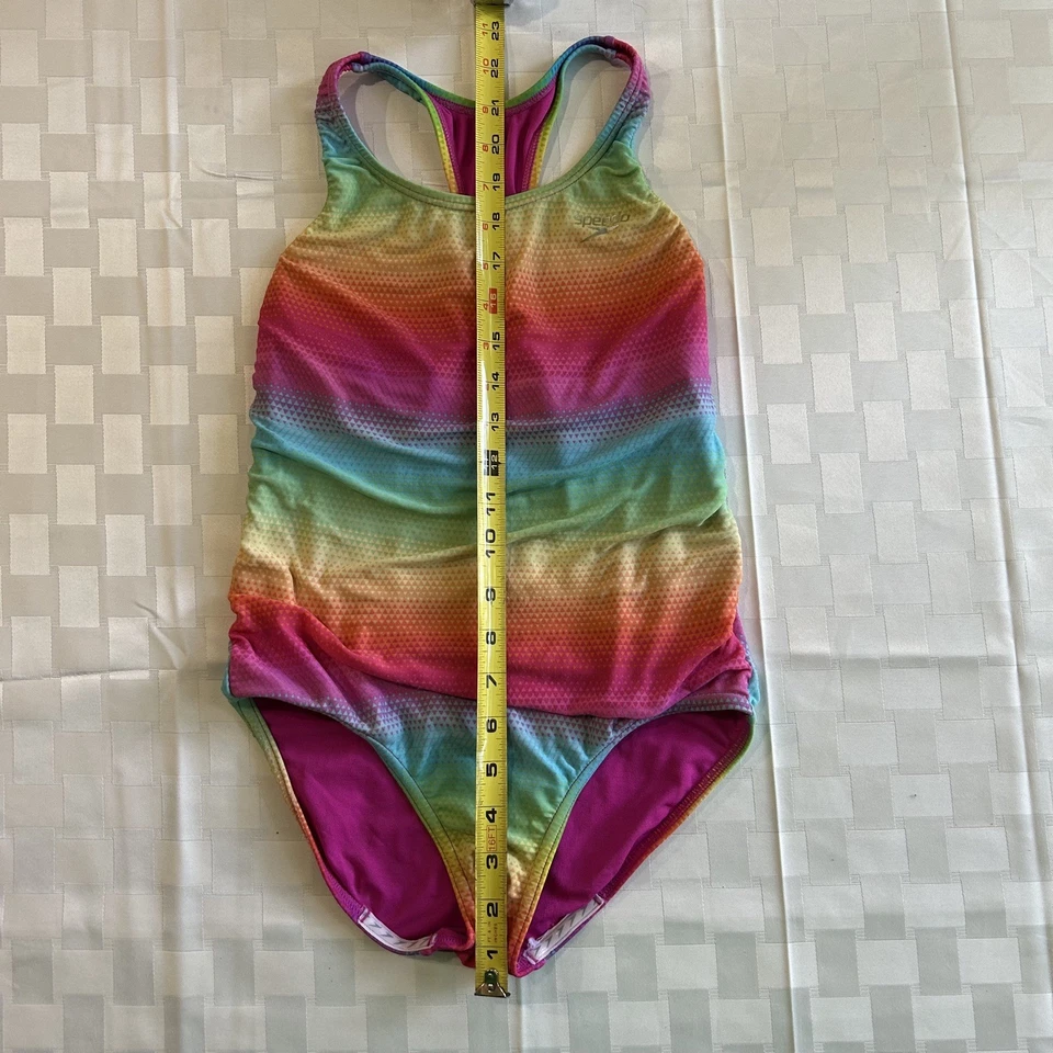 Купальник для девочек Speedo размер 12 радужный цельный спортивный детский для плавания - Изображение 3 из 4