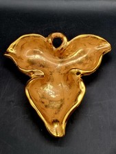 Vintage Pottery Stangl Hand Painted Granada Gold Leaf Candy Dish 5146 22kt Gold