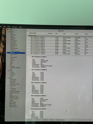 Genuine 2019 Apple Mac Pro workstation 96GB memory RAM kit 6x16GB 2933y - Afbeelding 12 van 16