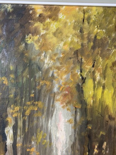Early Vintage French Impressionist Forest Scene Oil On Canvas Framed - Picture 4 of 14