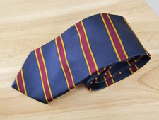 Brooks Brothers Makers Tie 100% Silk  Blue Purple Yellow Repp USA 56.5x3.75