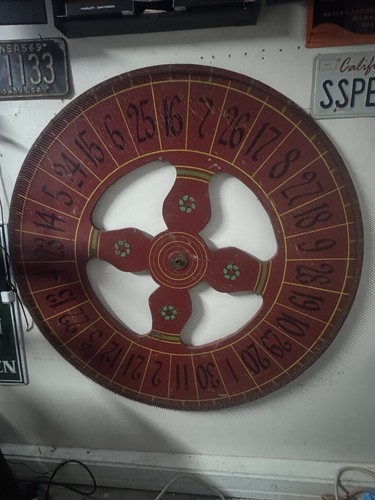 Vintage Original Carnival Gambling Wheel Roulette Game Circus Large 41”