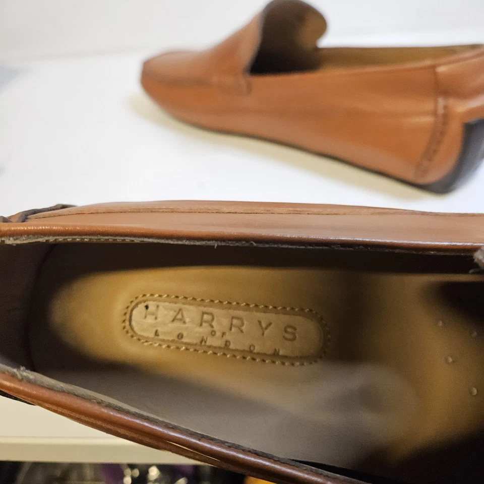 Mocasín de Vestido de Cuero Marrón Harrys Of London Sin Cordones - Hecho en Italia 42 1/2 / EE. UU. 9 Foto 2 de 4