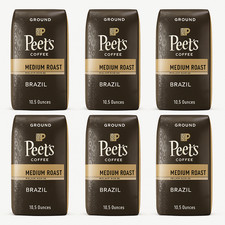 Peets Coffee Brazil Ground Medium Roast, Case...