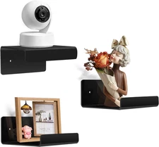 3 Pack Acrylic Small Floating Shelf for Wall Storage,4'' Mini Adhesive Shelf for