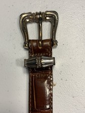 Brighton Vintage Leather Belt 1994 USA Made Western Silver Buckle L 40707